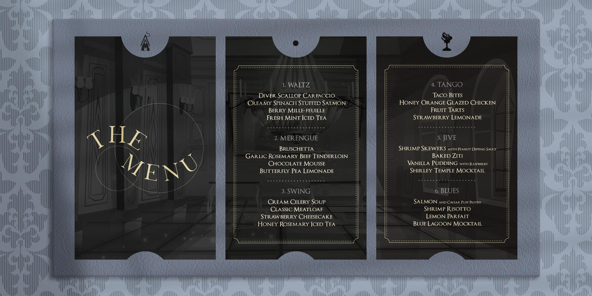 TR10MPH Menu. Collaboration with Luna Everard.