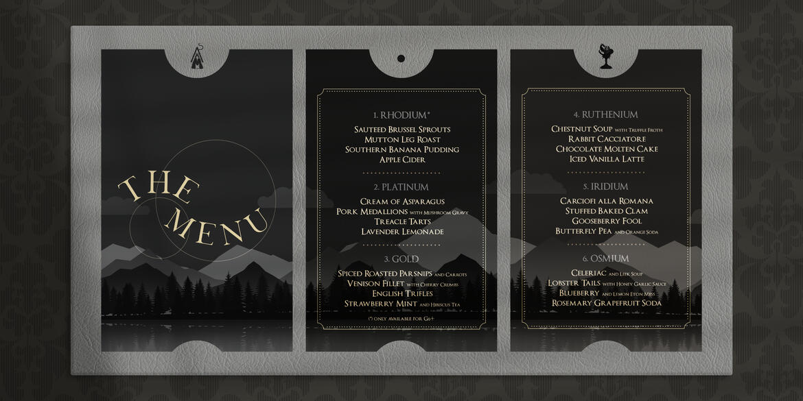 TR10MPH Menu. Collaboration with Luna Everard.